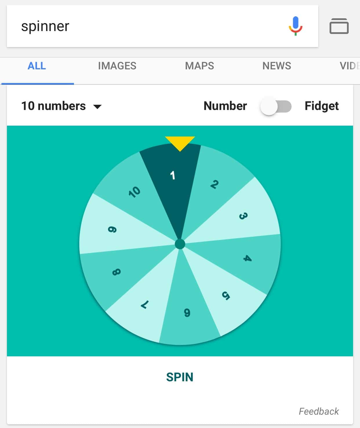 Google Spinner: New Search Easter Egg
