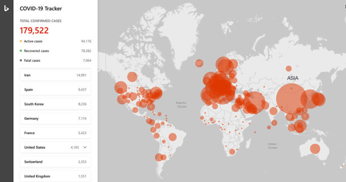 Bing Launches an Interactive COVID-19 Tracking Map