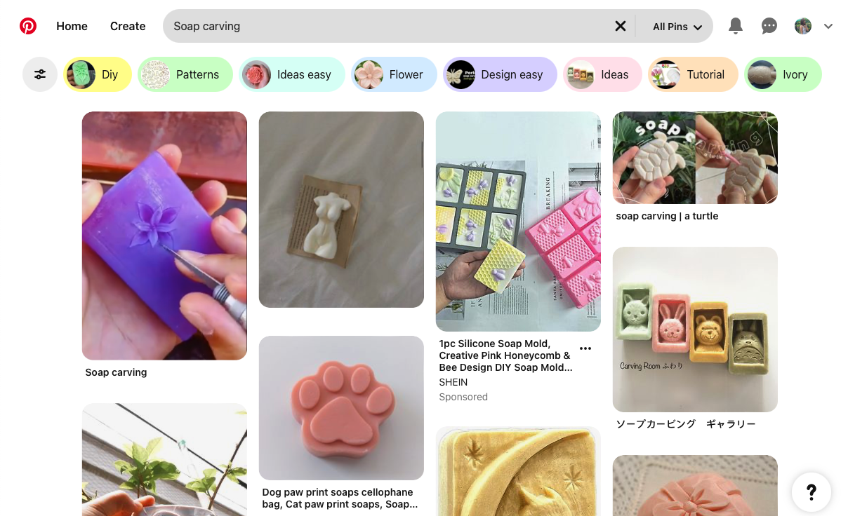 Pinterest Explore "soap carving"