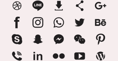 social media logos vector black and white