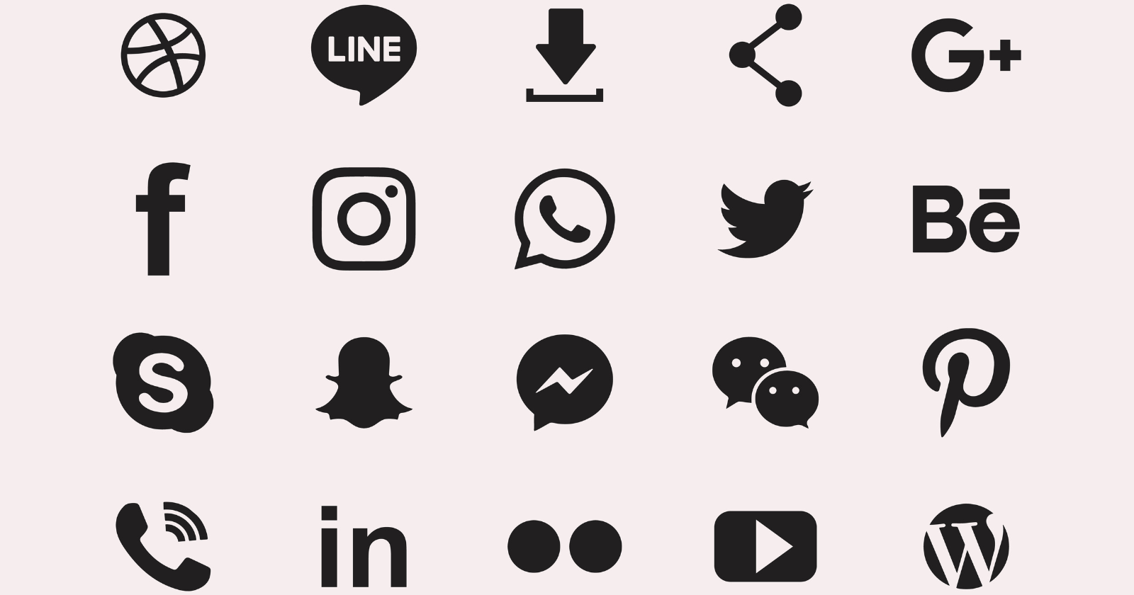 social icons black