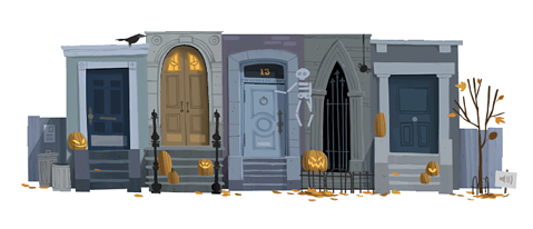 Halloween Google Doodle Ghosts easter egg the most recent Google Doodle :  r/google