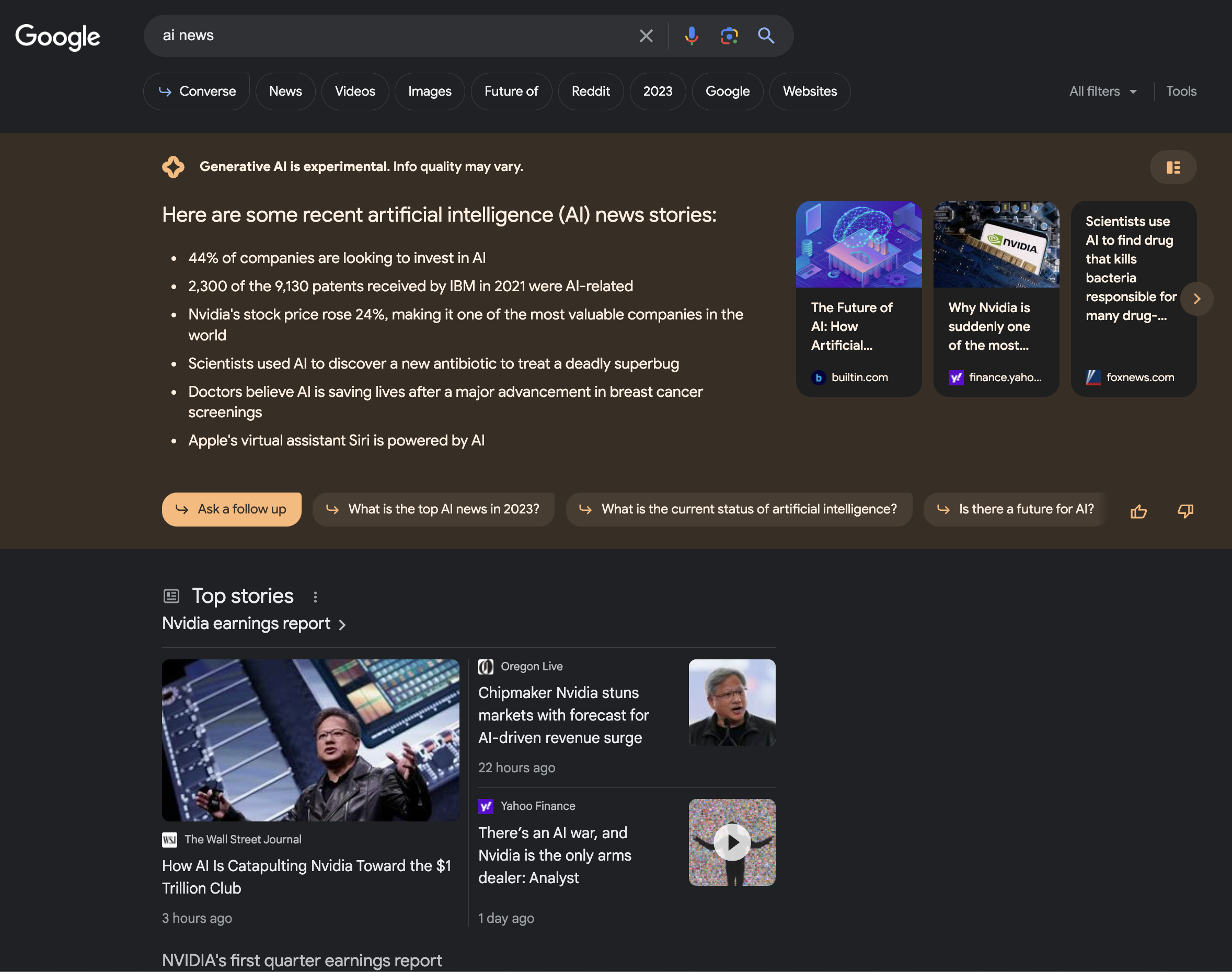 google search generative experience sge vs news top stories 64714e204cf56 sej - Google Search Generative Experience: A Look At SGE With 12 AI Overviews