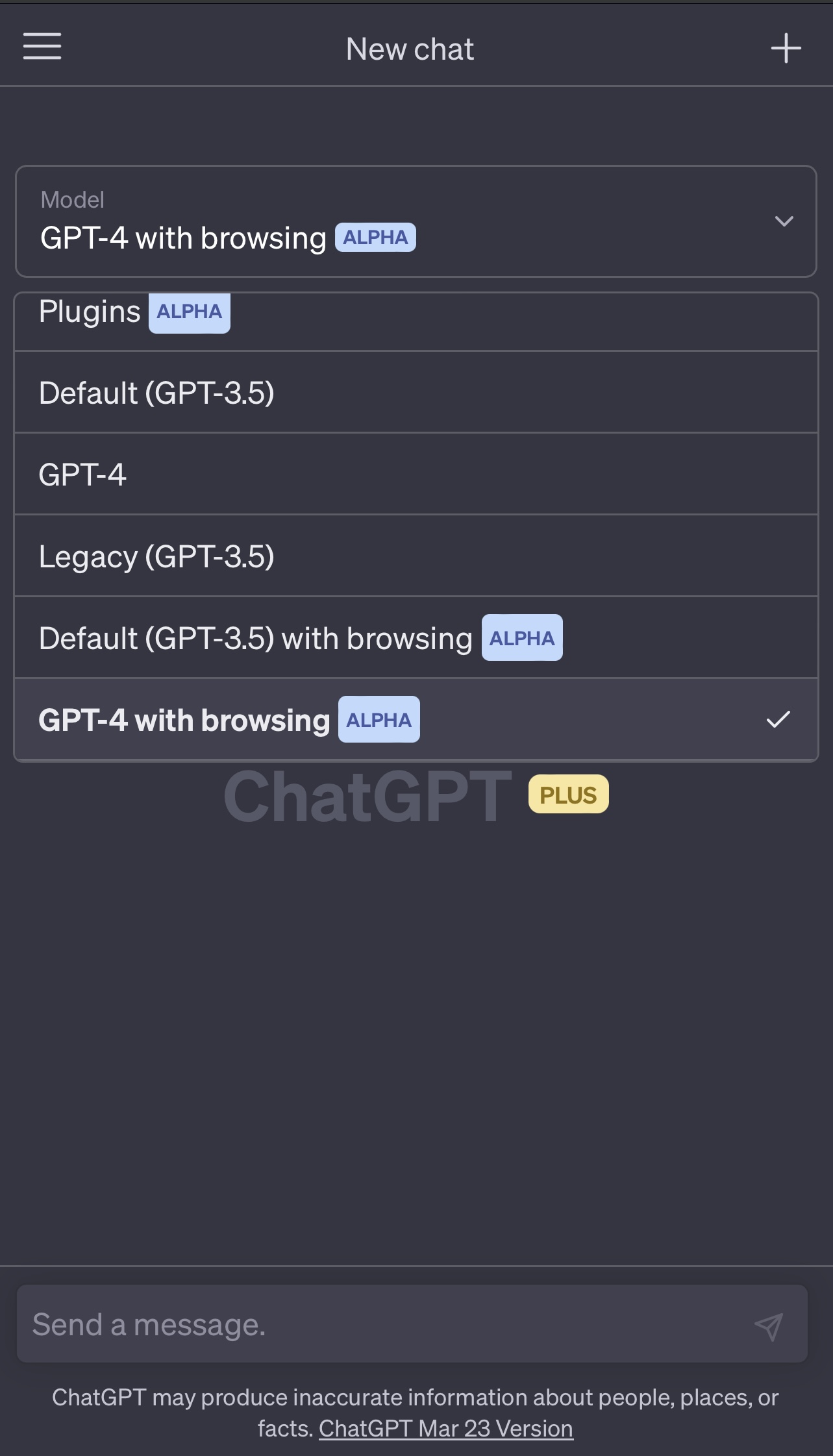 chatgpt gpt 4 alpha plugins web browsing menu 647a7df3dbad6 sej e1685749285564 - History Of ChatGPT: A Timeline Of The Meteoric Rise Of Generative AI Chatbots