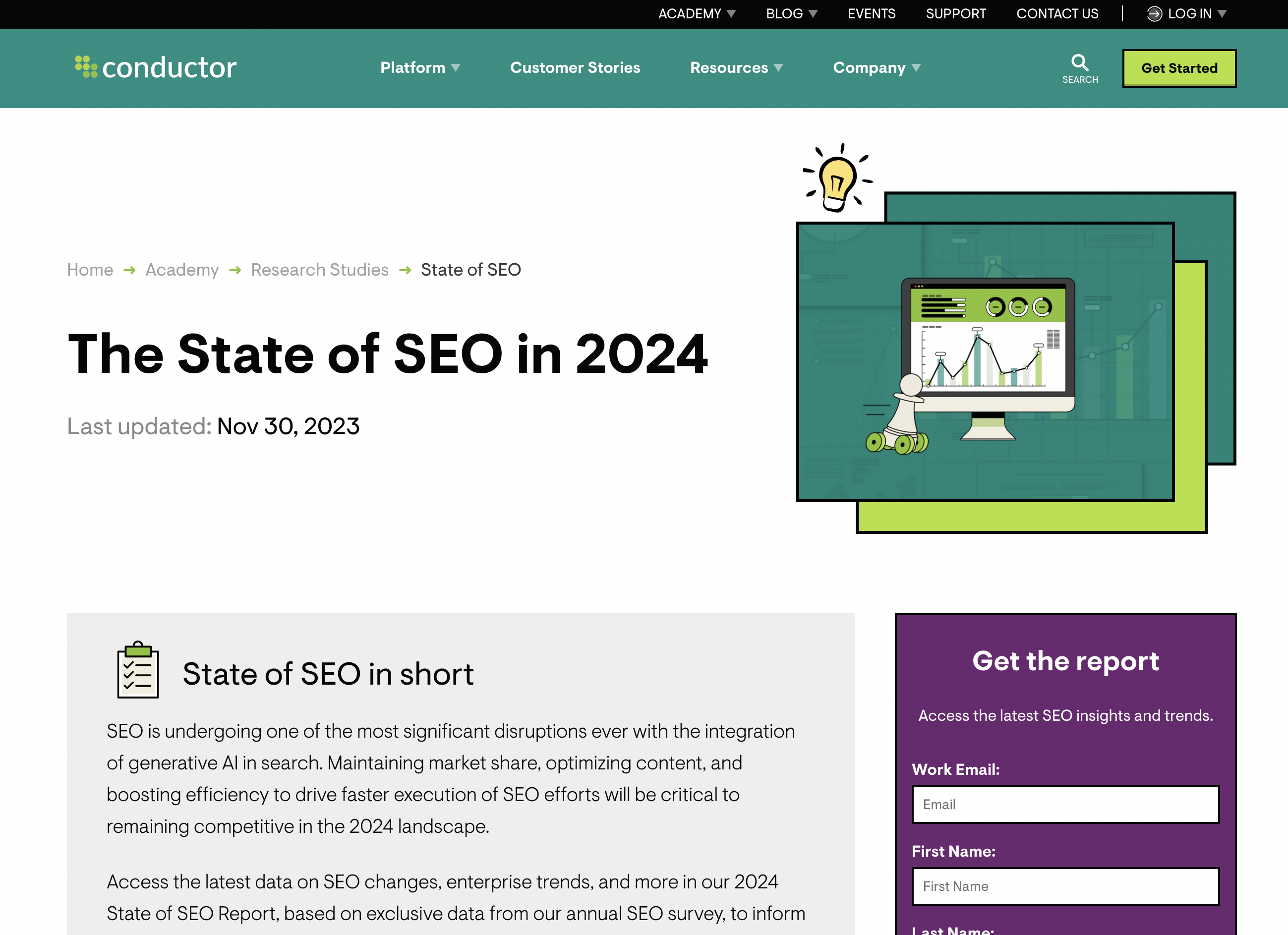 conductor state of seo report