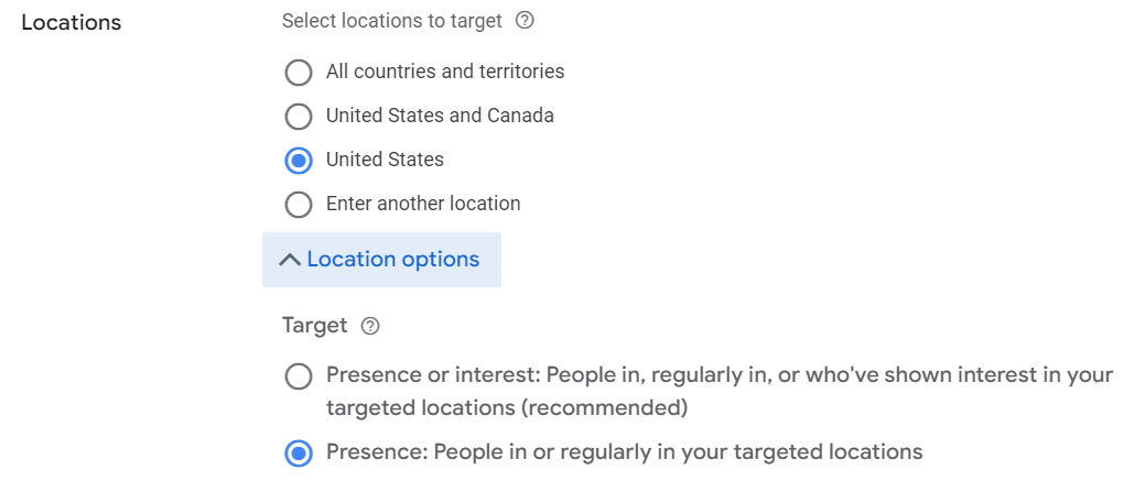 location settings google ads 767 - 15 Ways To Improve Conversion Rates In Google Ads
