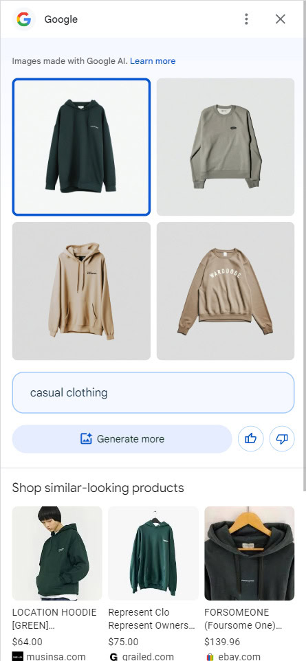 6 casual clothing 993 - Critical SERP Features Of Google’s Shopping Marketplace