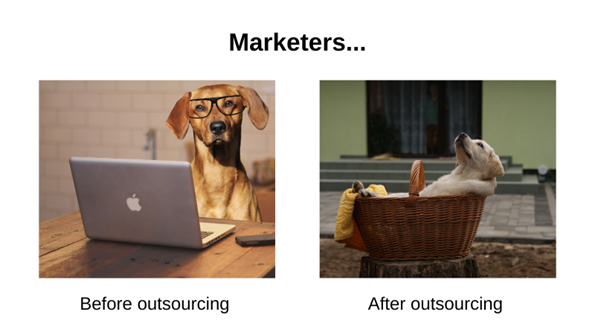 Marketers earlier  and aft  outsourcing