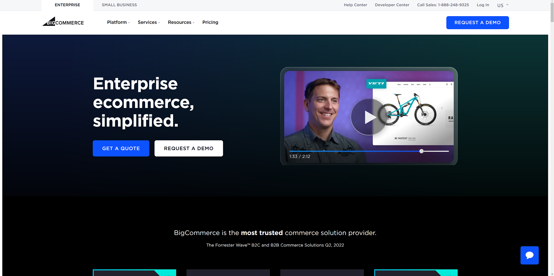 A screenshot of www.bigcommerce.com November 2024